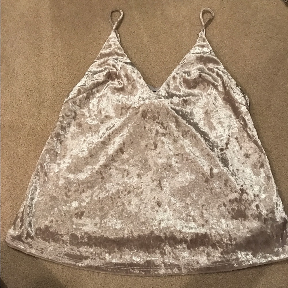 Crushed Velvet v Neck tank