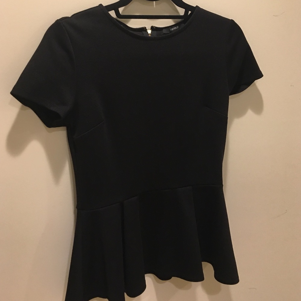 Black peplum shirt