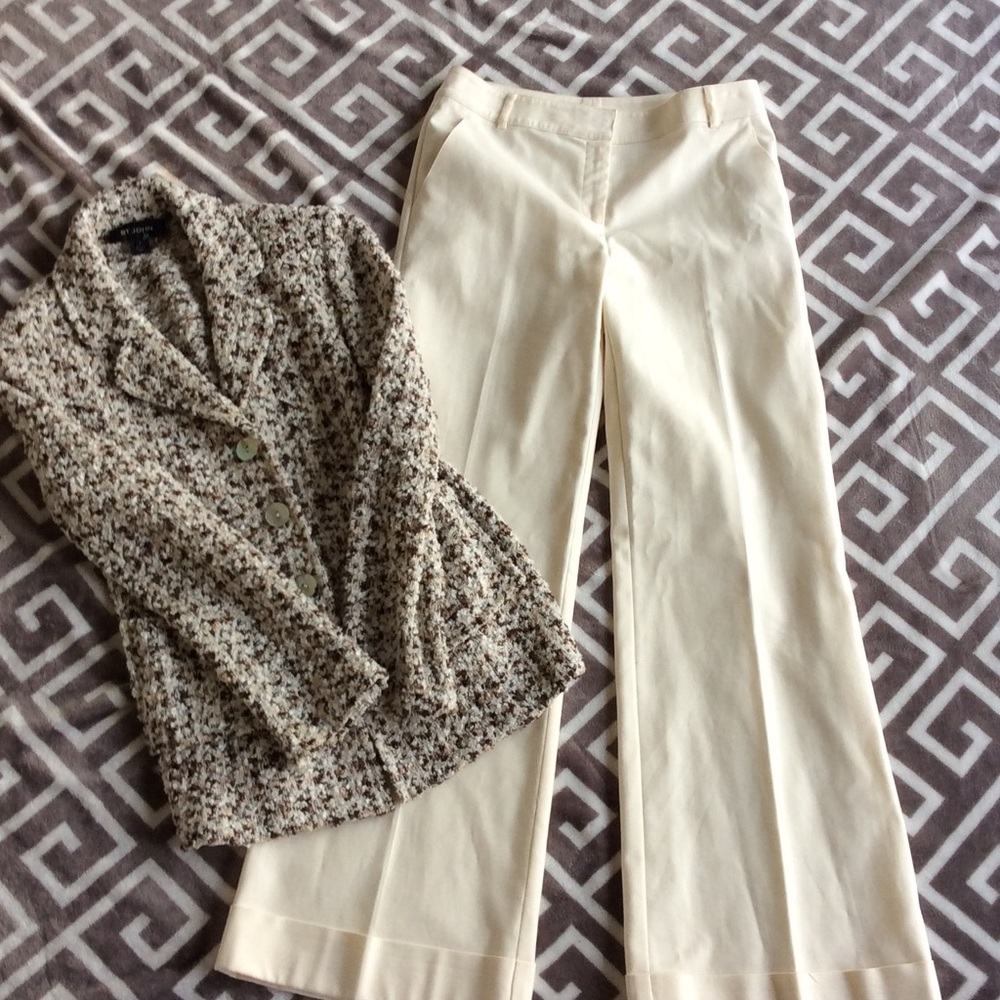 St. John Cream Pants Sz 4