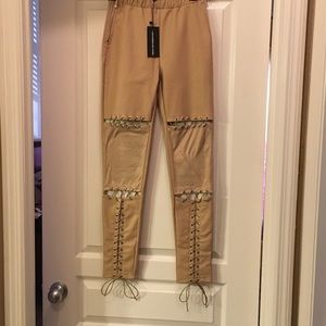 Maniere De Voir Lace-up Pants