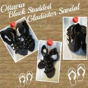 *New* Ottavia Black Studded Gladiator Sandal