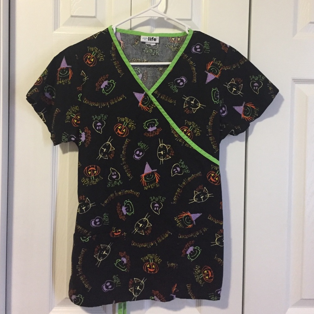 Halloween scrub top
