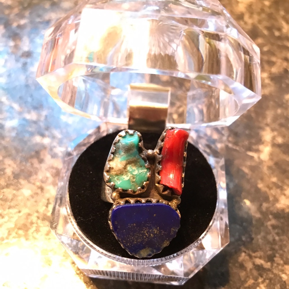 Hand made sterling silver stone ring ❤