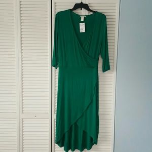 Emerald green wrap dress