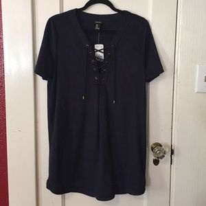 Forever 21 Tie Up Suede Dress