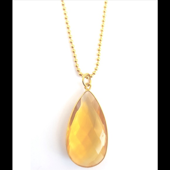 Citrine quartz pendant necklace - Picture 3 of 5