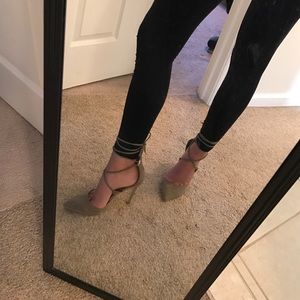 Olive Suede pointed heels