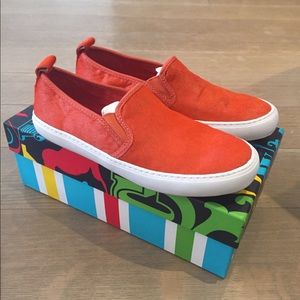 C Wonder Calf hair Slip on Sneakers in Orange