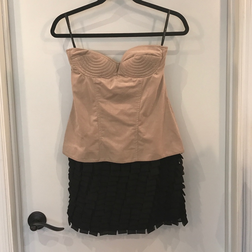 Black Halo 2 tone faux suede and black mini