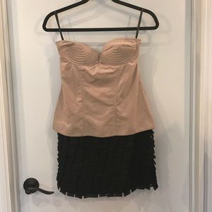 Black Halo 2 tone faux suede and black mini