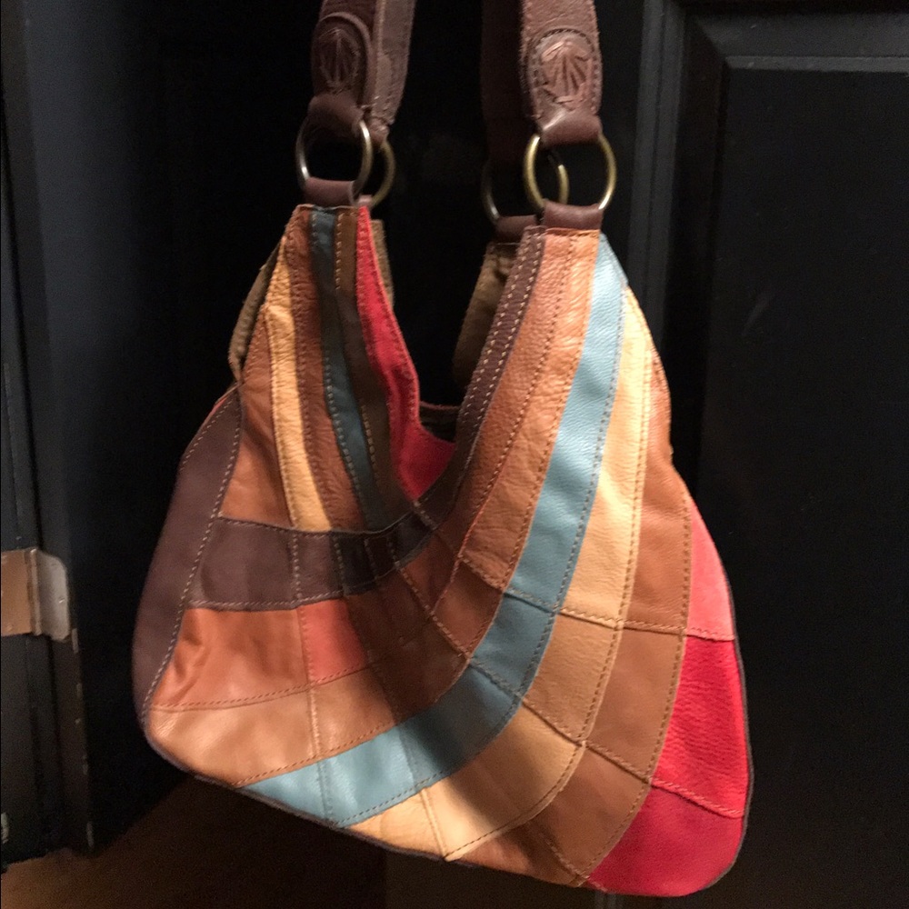 Authentic Lucky Brand leather hobo handbag