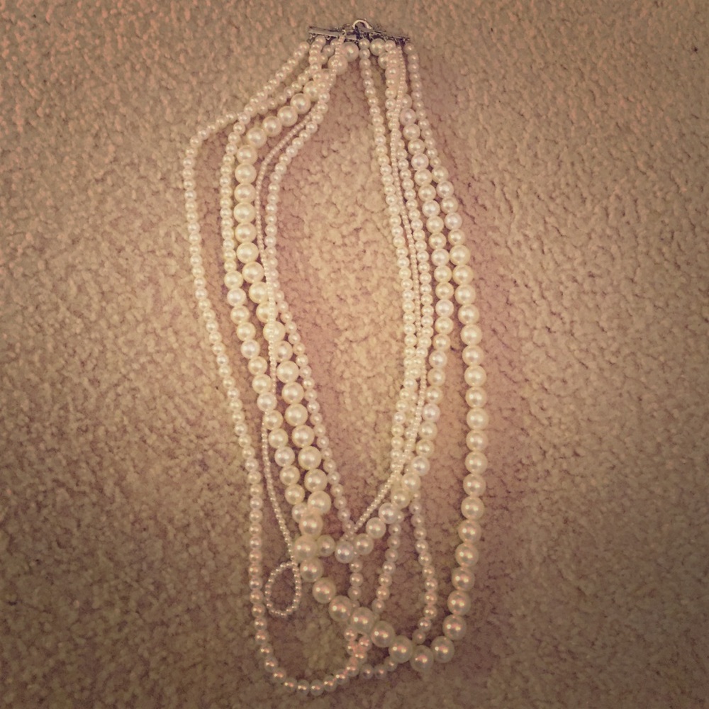 Faux Pearls Necklace, Long. Banana Republic. NWOT.