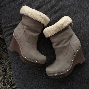 Uggs suede clog booties- worn twice.