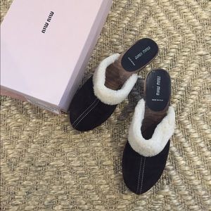 Miu Miu suede clogs