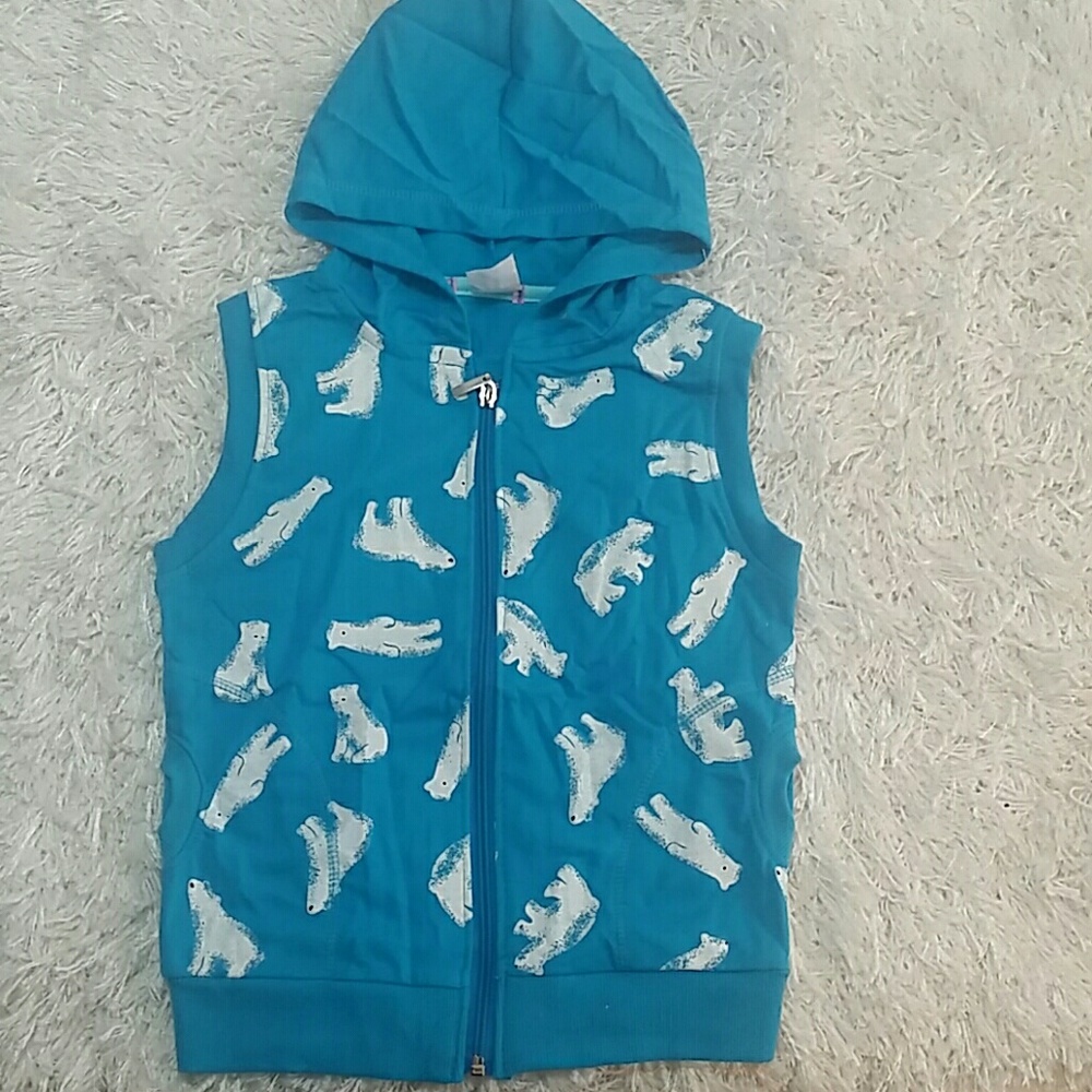 SALE***Blue Polar Bear Hoodie Vest.  KIDS   :)