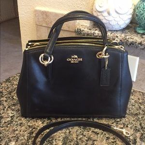 Coach Black Mini Christie  Crossgrain Leather