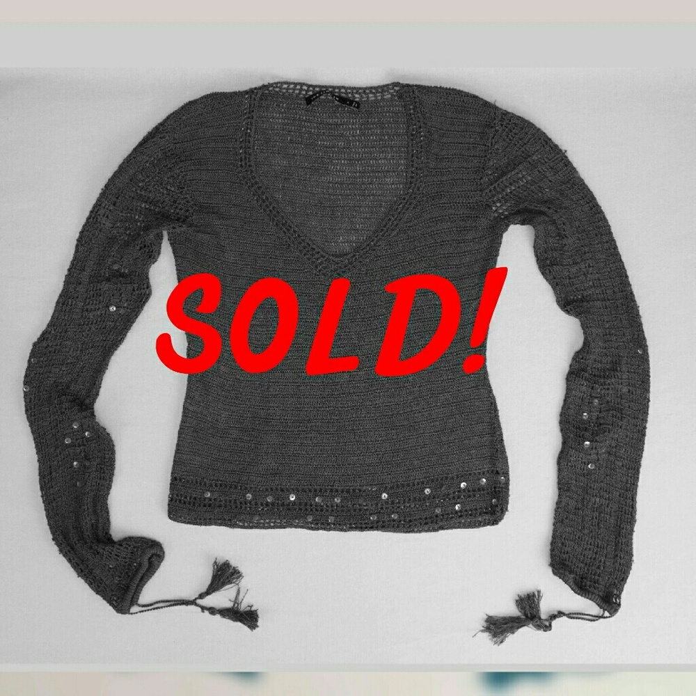 ! SOLD! The Limited Sheer Knit top w/ sequins