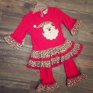 Rare editions cheetah kids set! Christmas size 3t