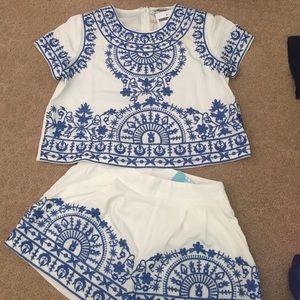 NWT crop top and matching shorts