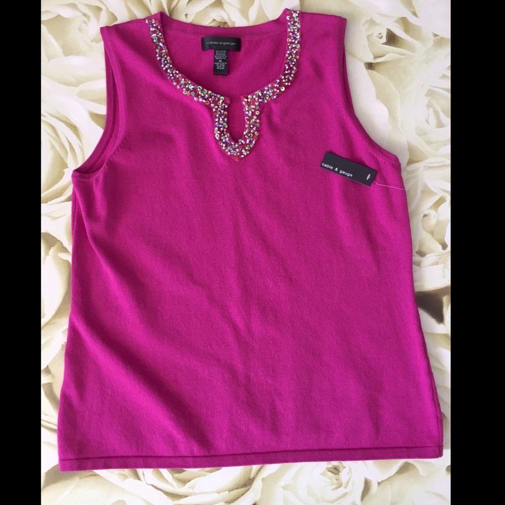 NWT • cable & gauge, Beaded Tank
