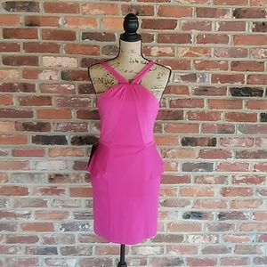 Cross Front Peplum Dress