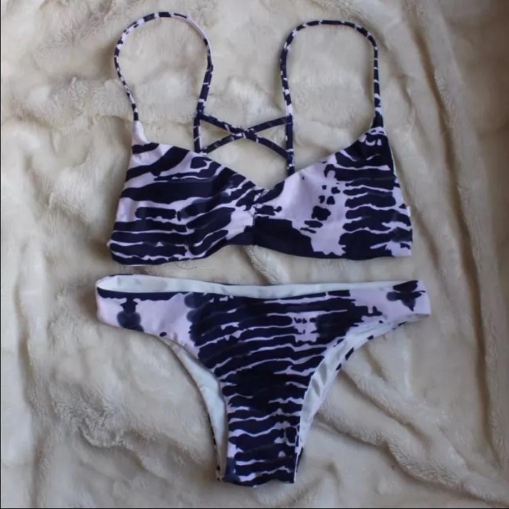 Blue and White Bikini