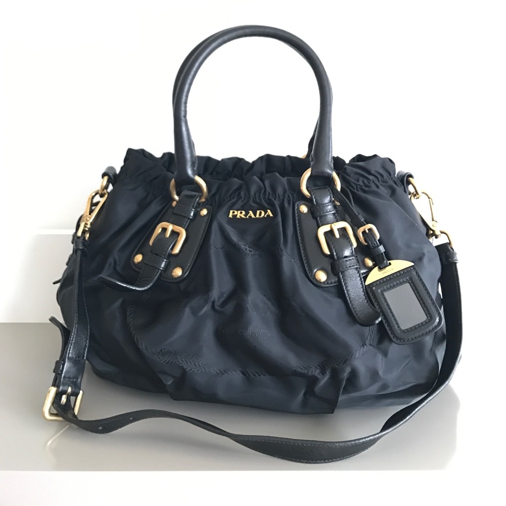 PRADA Tessuto Nylon Logo Tote Nero Black