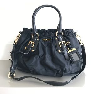 PRADA Tessuto Nylon Logo Tote Nero Black