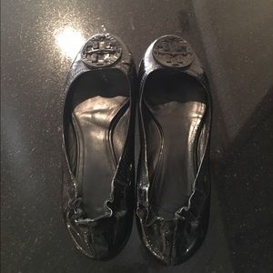 Black patent leather Tory Burch flats