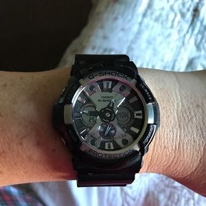 G-Shock watch, black and silver face GA-200BW
