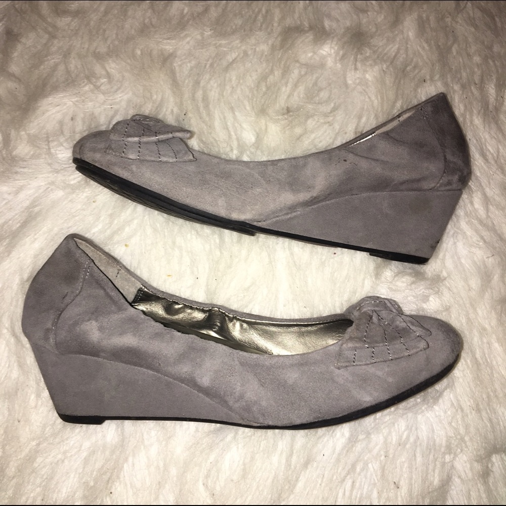 Grey Suede Wedges