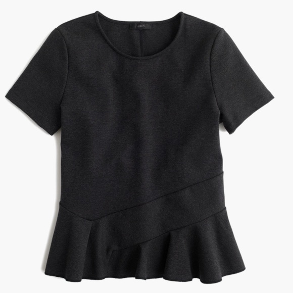J. Crew Tops - J. Crew flutter hem grey ponte top