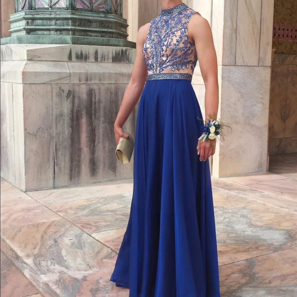 Royal Blue Sherri Hill Prom Dress