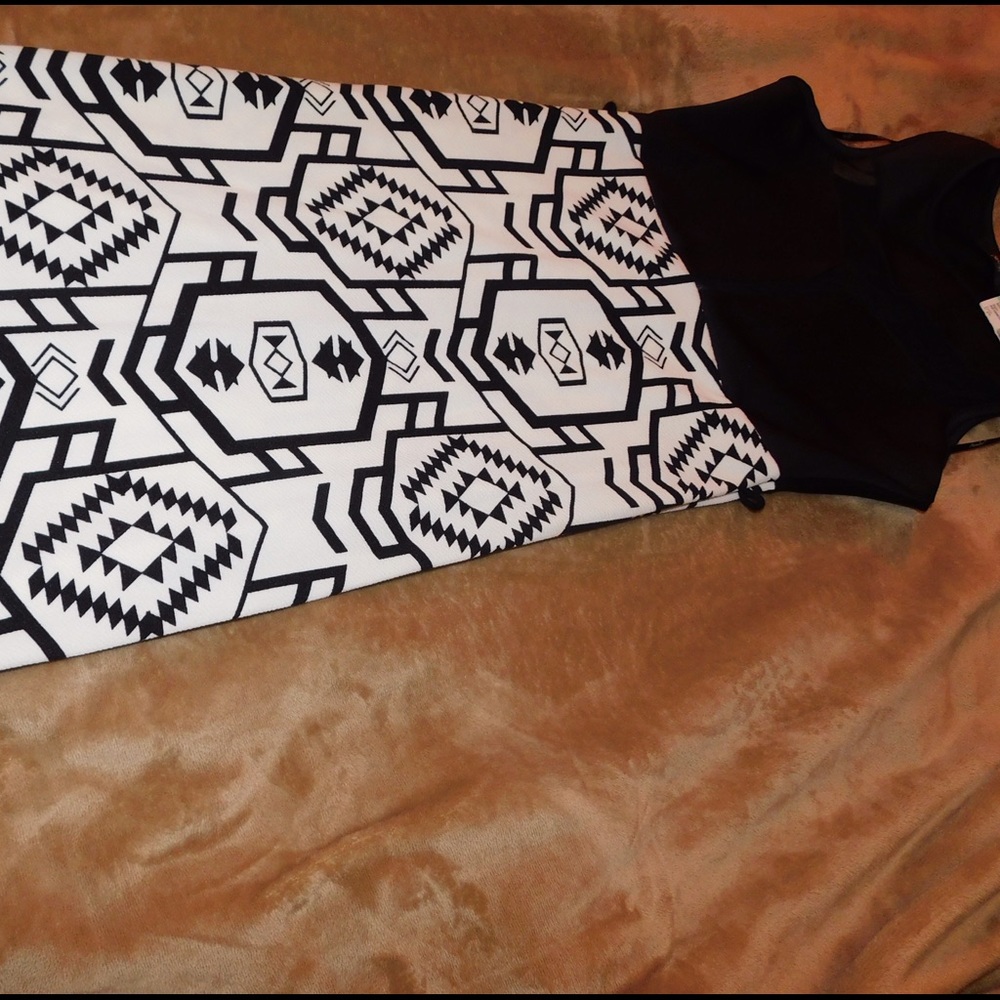 Aztec pattern midi dress