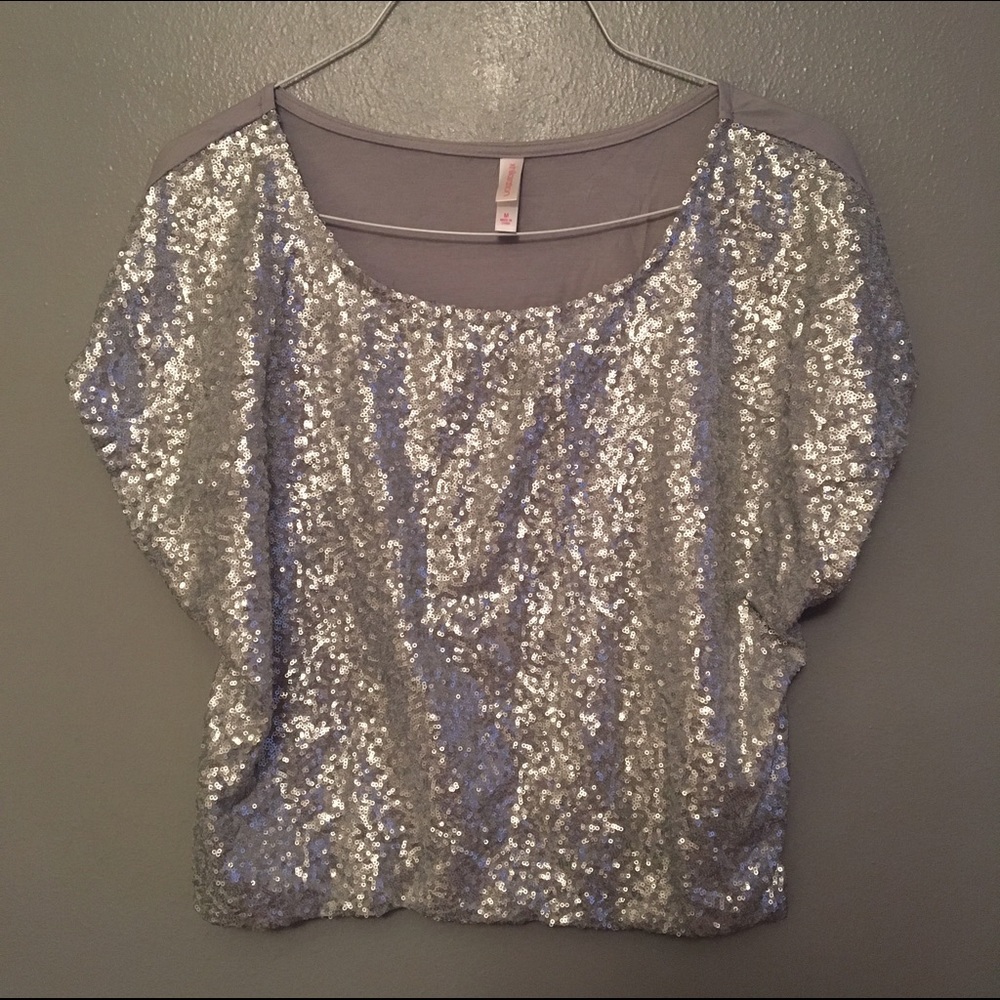 Silver Sequin Top