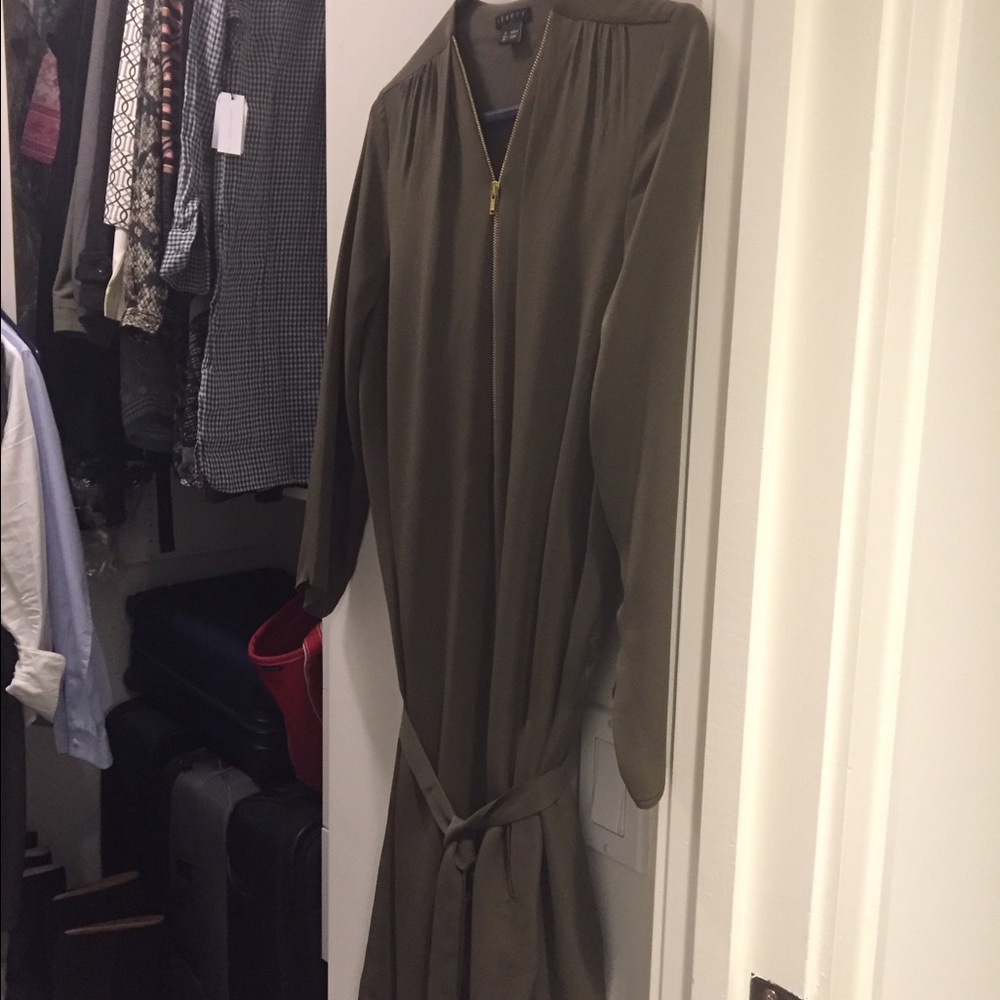 Theory Ivona dark green silk dress