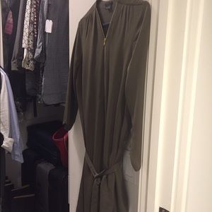 Theory Ivona dark green silk dress