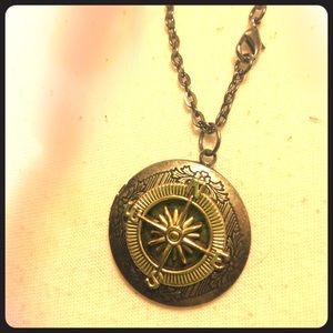 Compass locket necklace