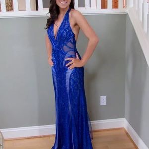 One of A Kind !!Royal Blue Jasz couture prom dress