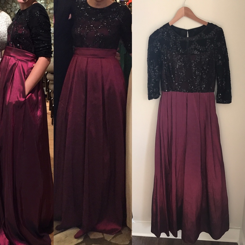 Eliza J 3/4 Sleeve Ballgown with pockets