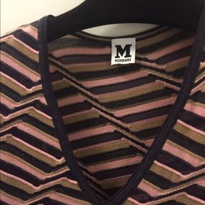 M Missoni Striped Long Sleeve Sweater Dress