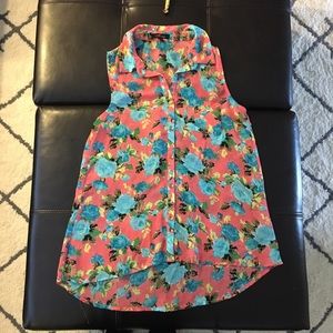 High-lo Floral Tank