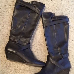 Dark brown mid-calf boots