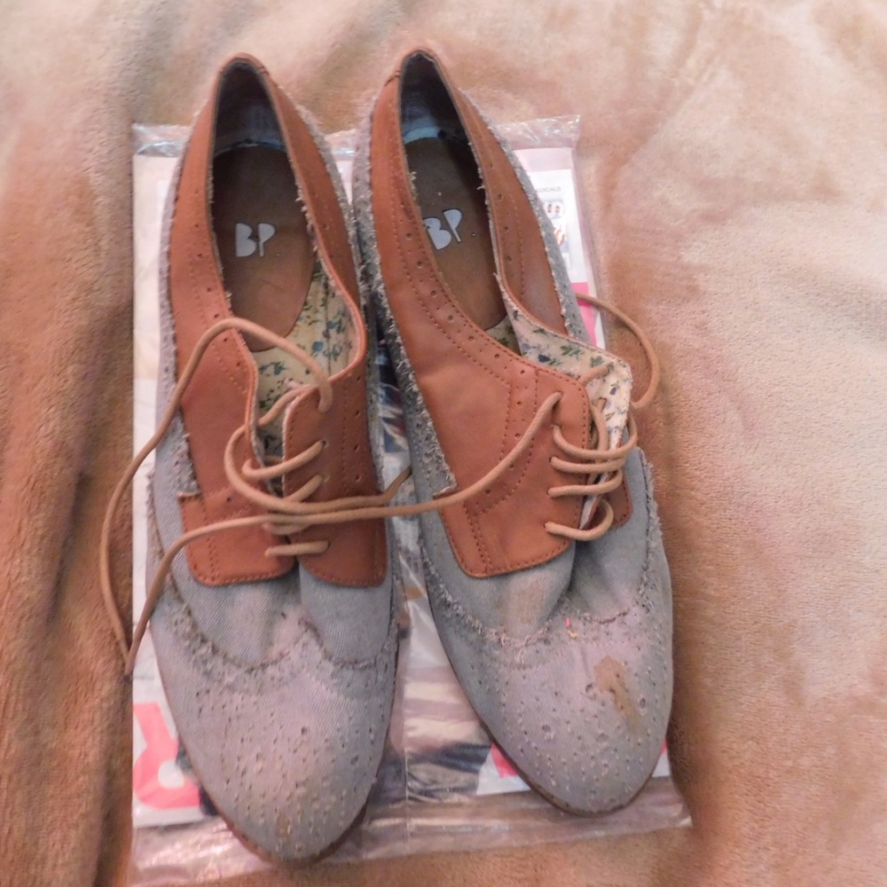 Nordstrom denim and lace shoe
