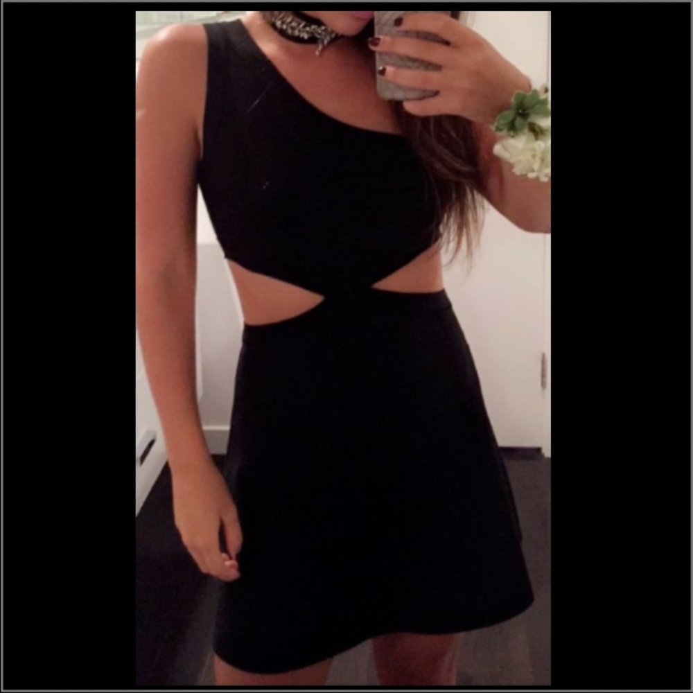 BCBG oneshoulder, cutout dress: homecoming,holiday