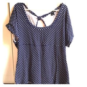 Plus Size Polka Dot Top with Keyhole Back