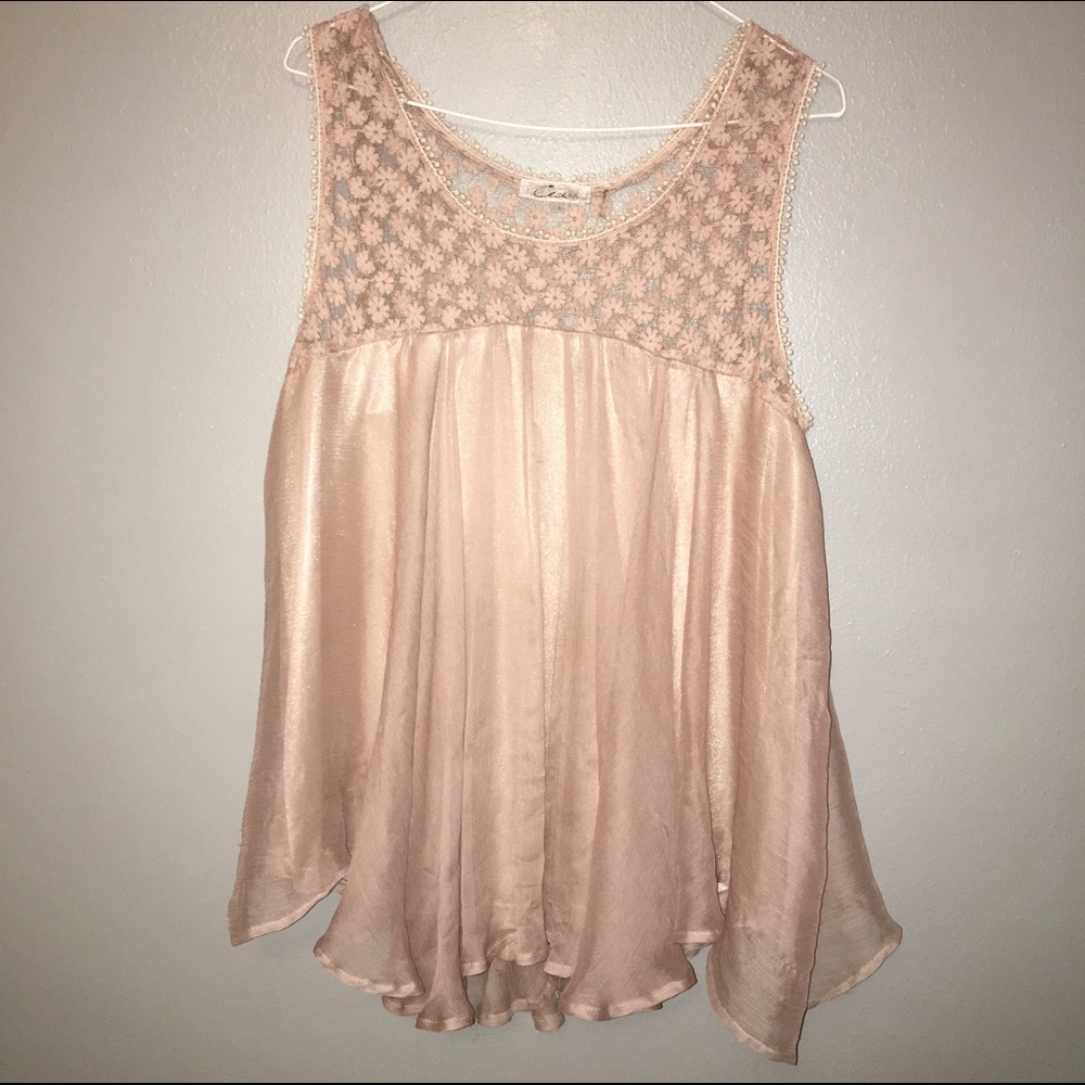 Lace Champagne Tank