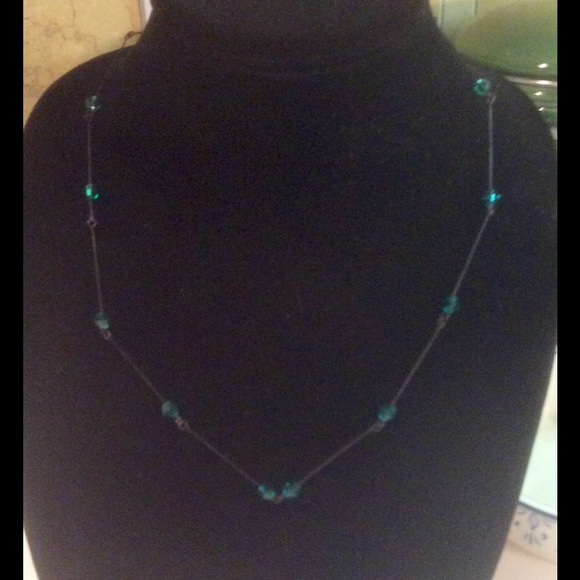 Necklace with black eyepins and faceted beads - Picture 1 of 1