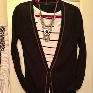 Black long sweater cardigan