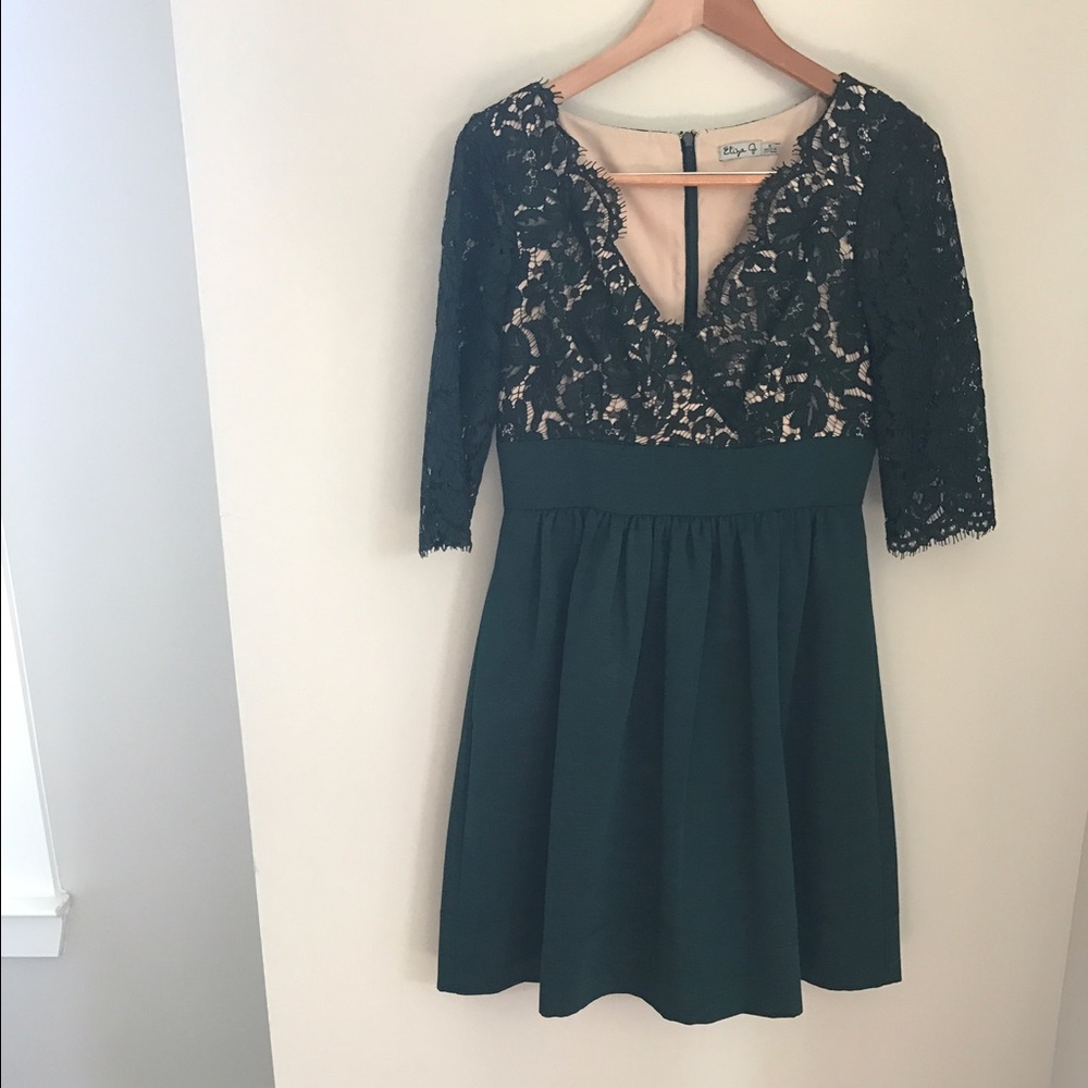 Eliza J Lace and Faille Dress